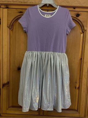 Taylor Joelle celebration dress size 14 purple and silver metallic tutu dress